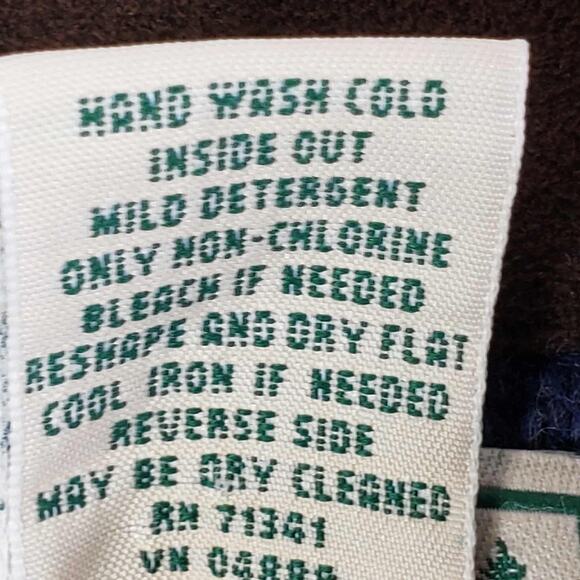 LL Bean Sweater Waterfowl Merino Wool Men’s Size L Large Quarter Zip Knit Blue - Picture 8 of 10